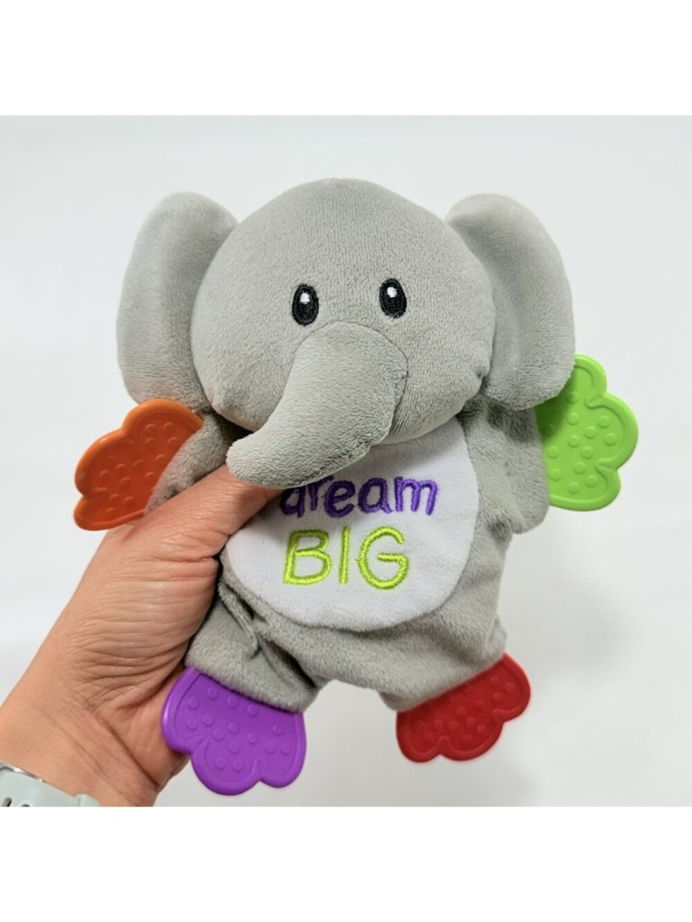 Cribmates Crib Toy Teether Teething Baby Elephant Plush Gum Bite Soft Infant Kid